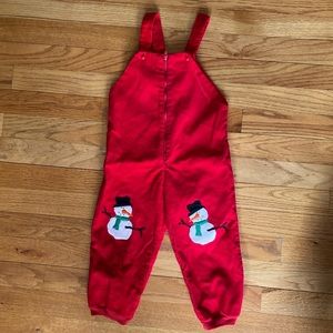 ☃️ Vintage red corduroy Christmas jumpsuit | Size 2T